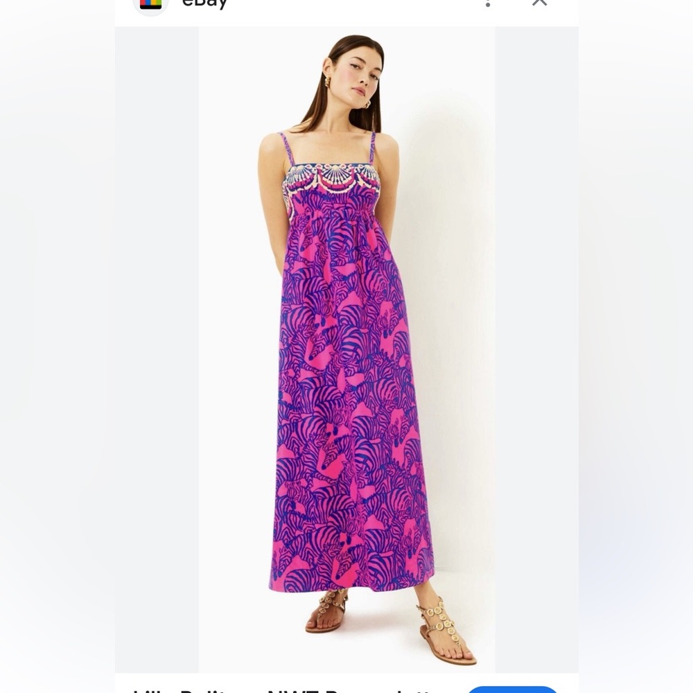 Lilly Pulitzer Bernadetta Maxi Dress in Wild Night Fruit Pink.NWT. Size 2
